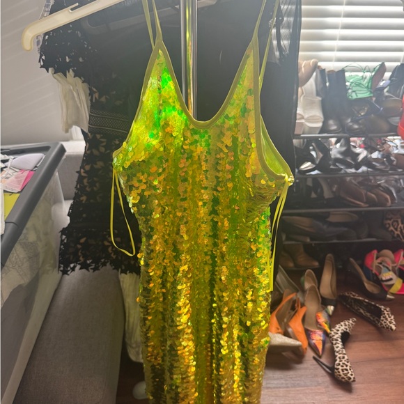 Cult Gaia Women Green Lily Sequin Sleeveless Dress Size S - Picture 12 of 12